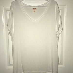 Soft, white V-neck tee